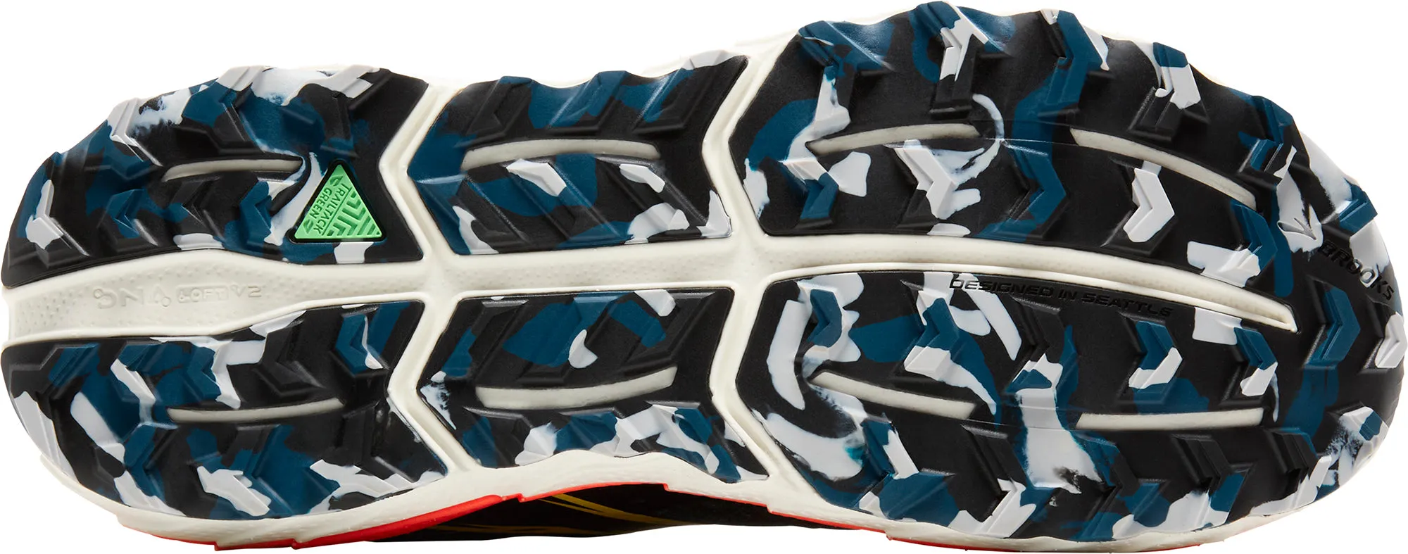 Brooks Cascadia 18 Mens Trail Running Shoes - Blue Natural Foot Strike