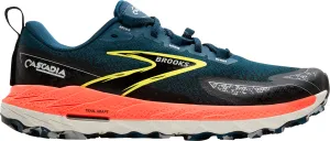 group running shoe function running in a seagrass meadow area shoes Brooks Cascadia 18 Mens Trail Running Shoes - Blue