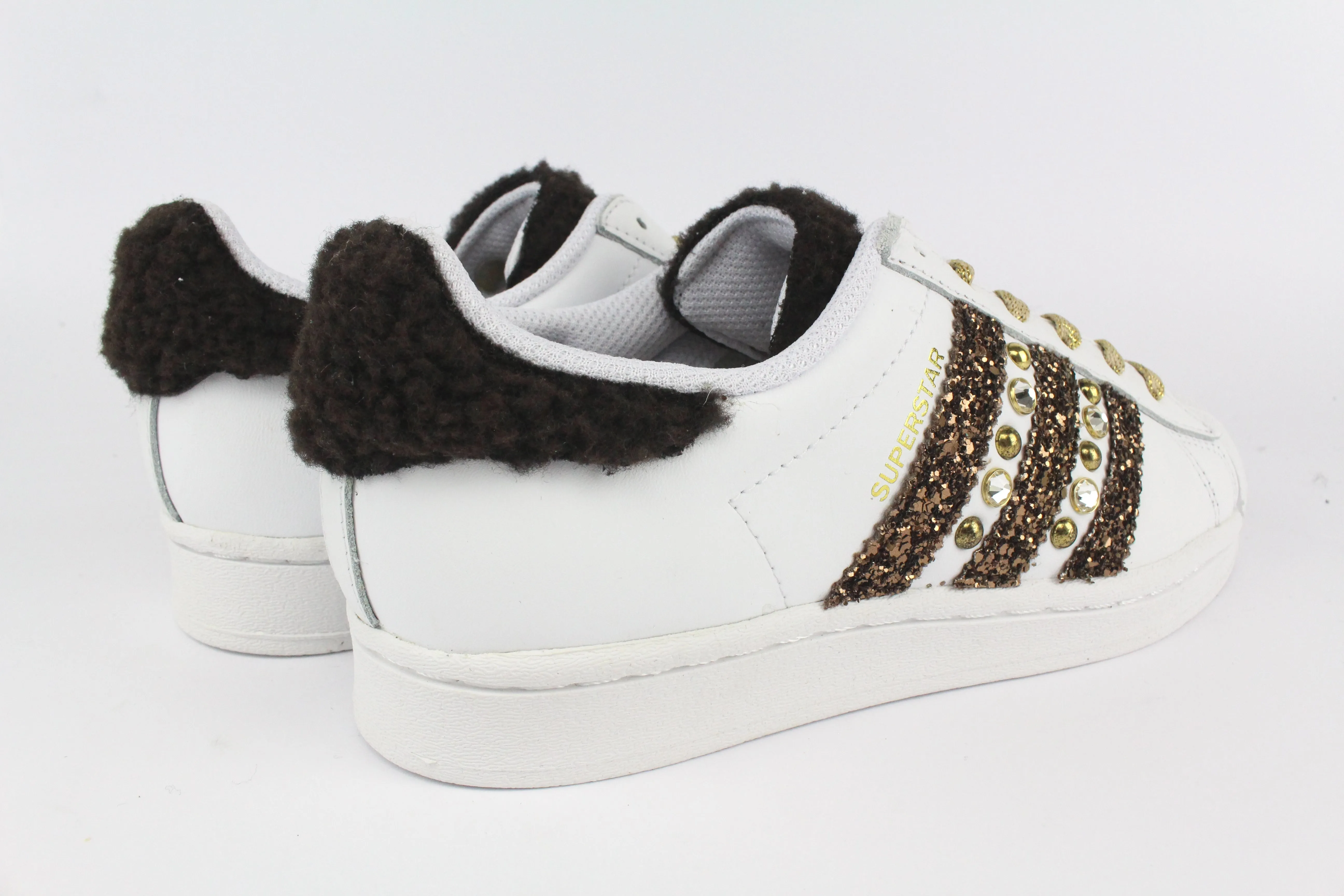 Zero Break In Feel Clean Aesthetic Adidas Superstar Lamb Brown & Glitter
