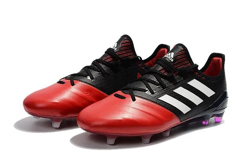 Impact shield Forward Role Adidas ACE Series FG Soccer Cleats Shoes Red Black White