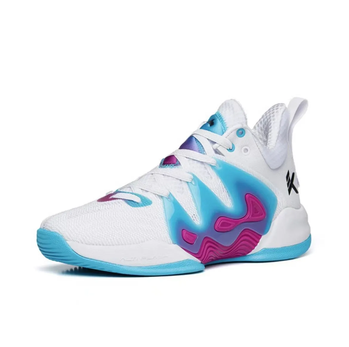 Shock dispersion Heel Claw Support Anta Men's KT "The Mountain 1.0" Low Actual Basketball Shoes - White/Blue/Purple