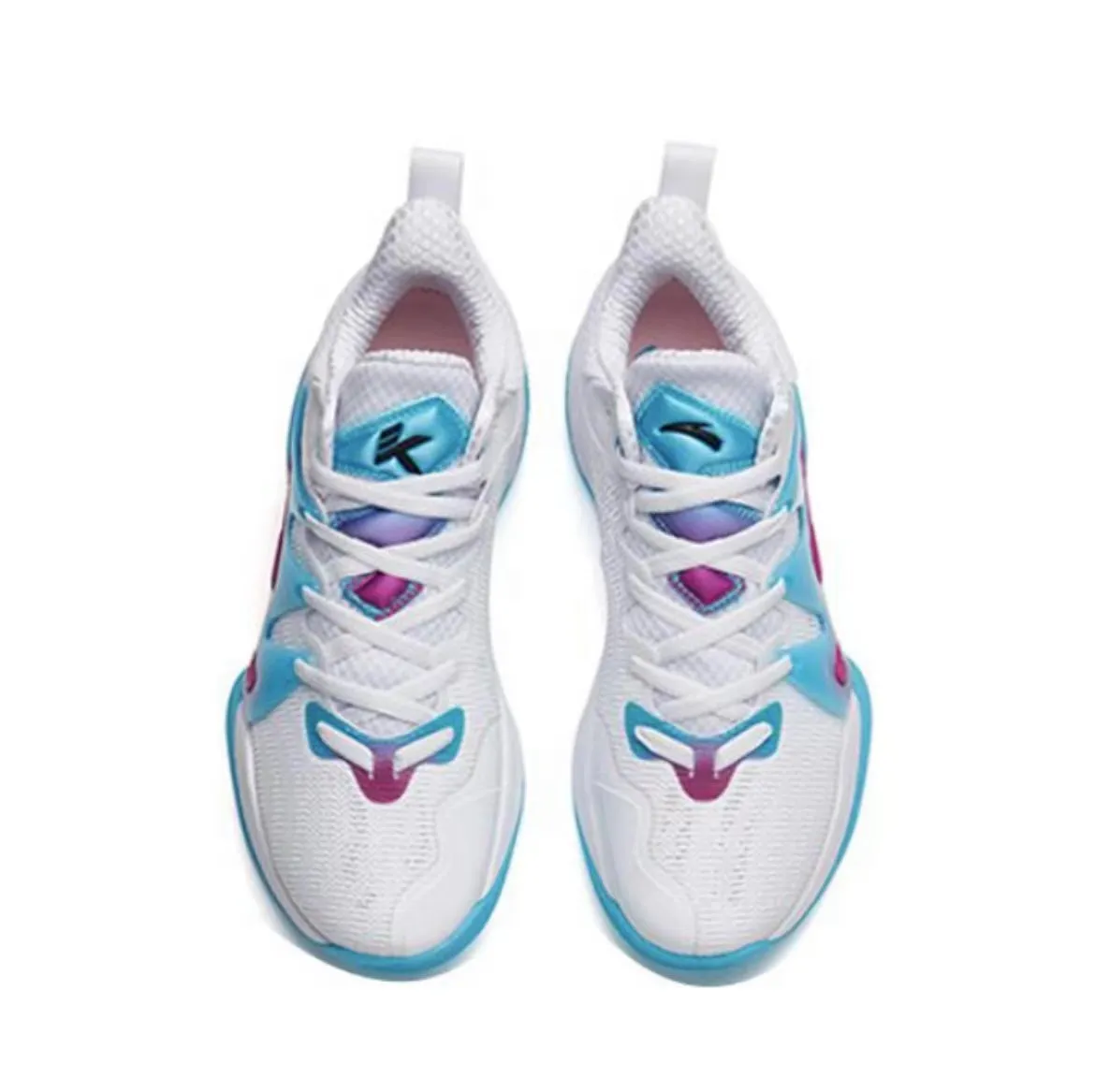Torsion Control Shank Anta Men's KT "The Mountain 1.0" Low Actual Basketball Shoes - White/Blue/Purple