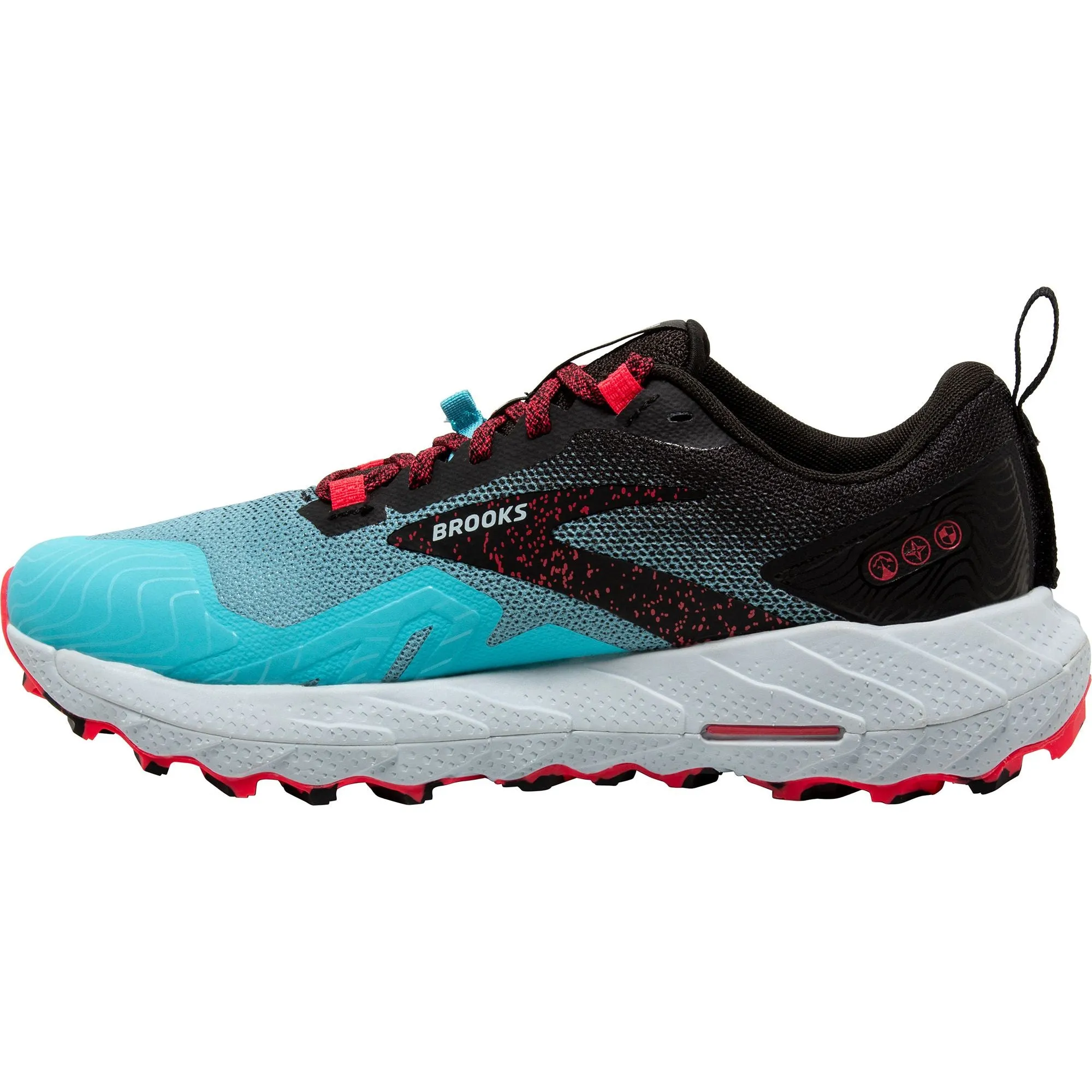 dirt running shoes Hydrophobic Upper Material Brooks Cascadia 17 Womens Trail Running Shoes - Blue