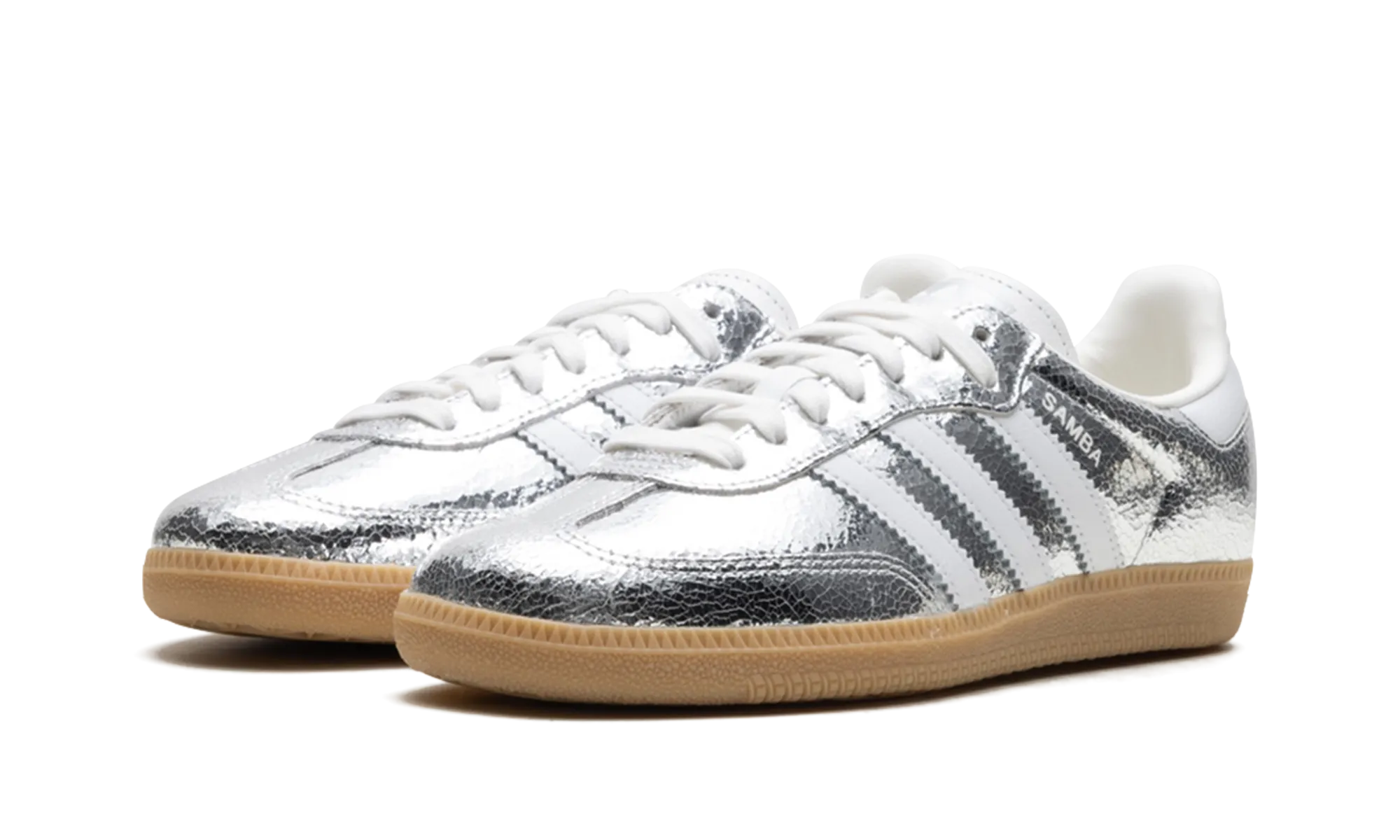 Samba OG WMNS "Silver Metallic Cracked Leather" Bare Wear Balanced weight