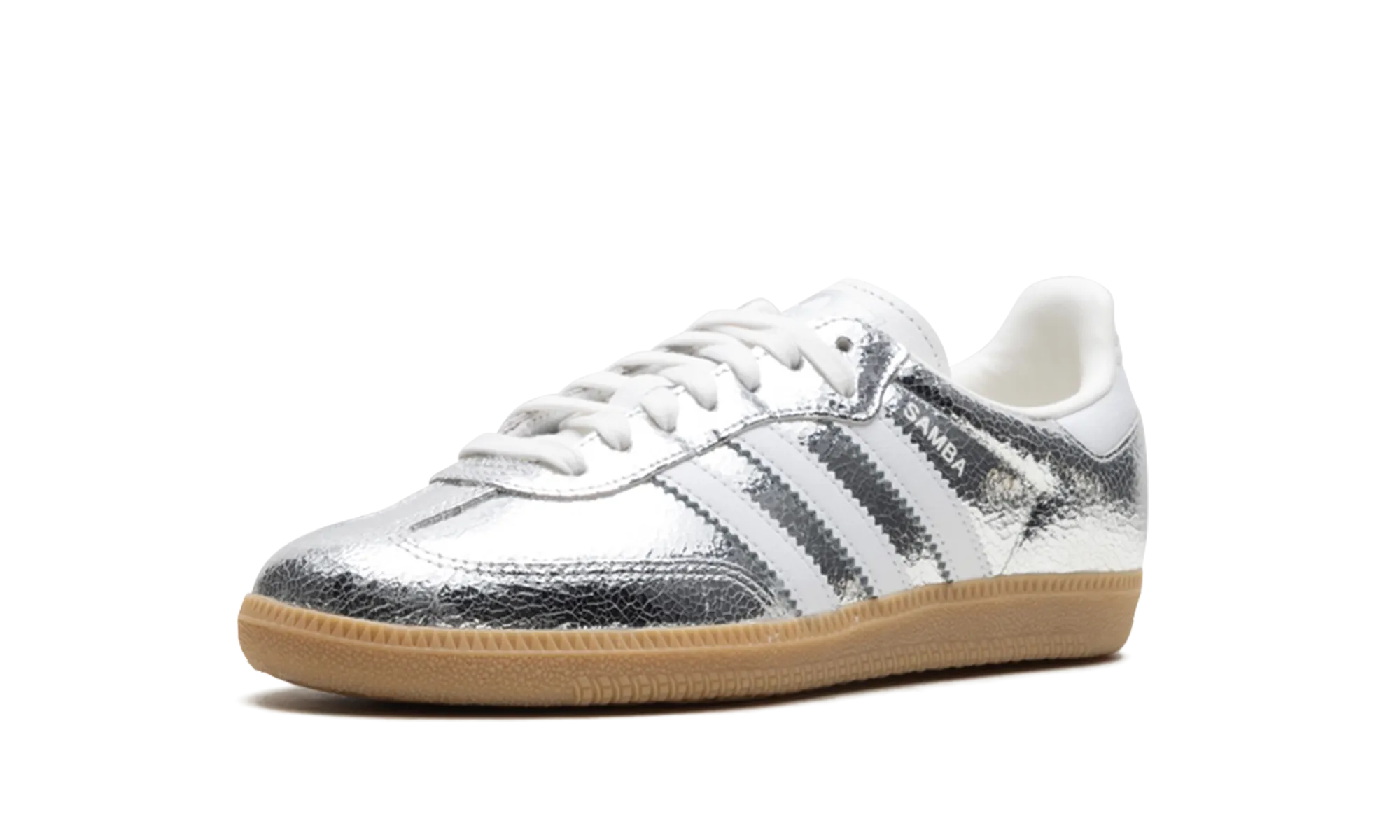 Comfortable to walk Samba OG WMNS "Silver Metallic Cracked Leather"