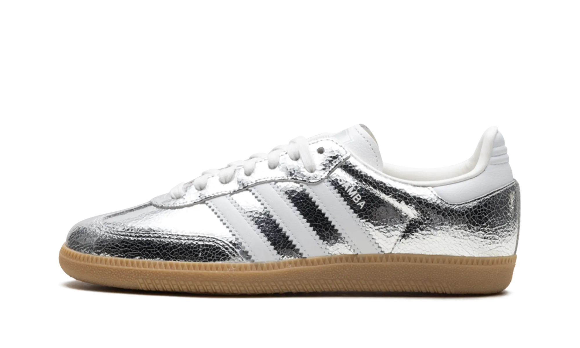 Samba OG WMNS "Silver Metallic Cracked Leather" Airy Fit Modern Fashion