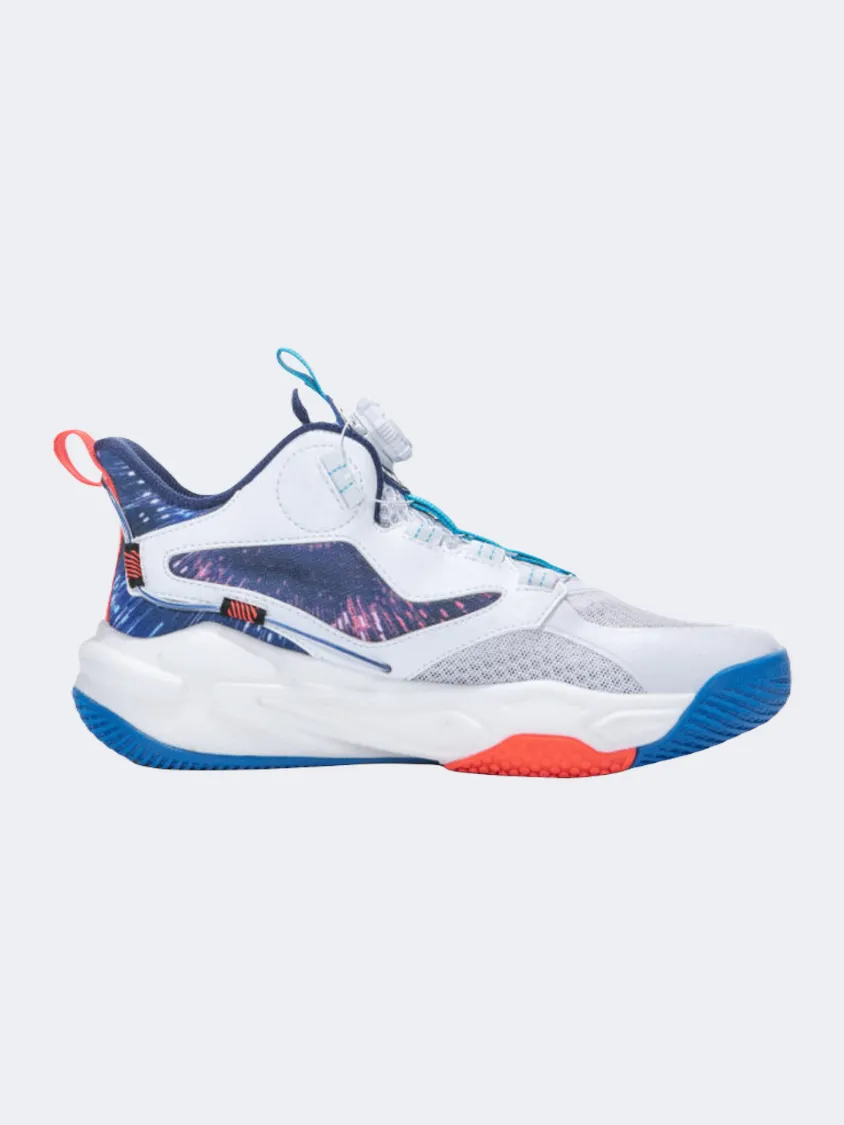 Erke Gs Boys Basketball Shoes White/Blue Multi Density Foam Indoor