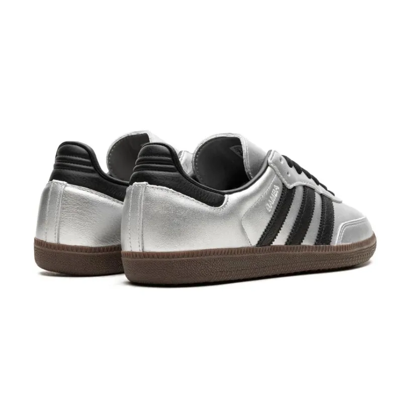 Adidas Samba OG Silver Metallic Black Gum Cold Step