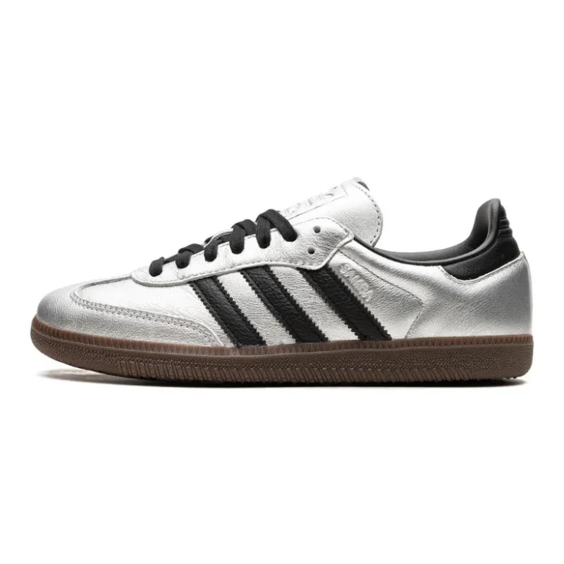 Adidas Samba OG Silver Metallic Black Gum Low Step