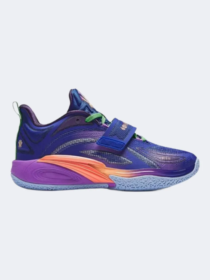 Silk Feel Anta Kai Kids-Unisex Basketball Shoes Blue/Purple/Orange