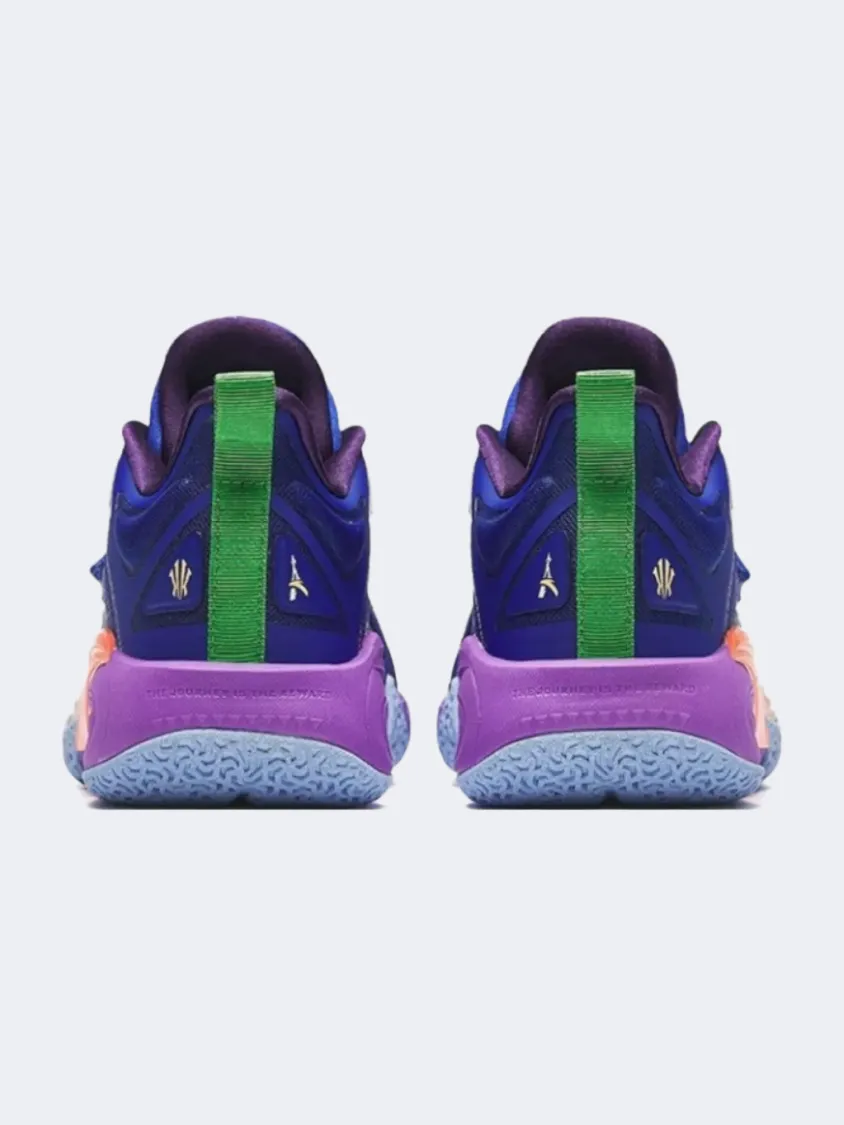 Anta Kai Kids-Unisex Basketball Shoes Blue/Purple/Orange Freeze Proof Arch Support Wellness Seekers