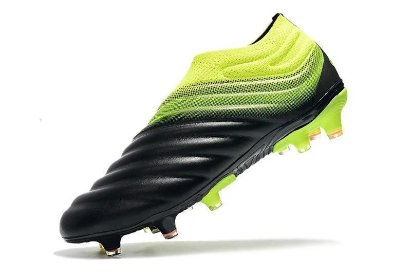 Adidas Copa 19  FG Soccer Cleats Shoes Black Yellow Green Foot Flow Seamless Feel