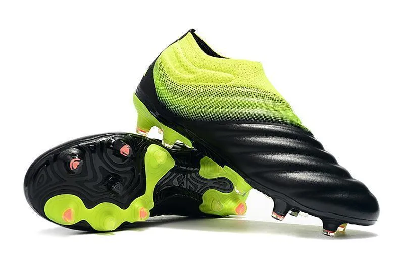 Adidas Copa 19  FG Soccer Cleats Shoes Black Yellow Green Powerful Push