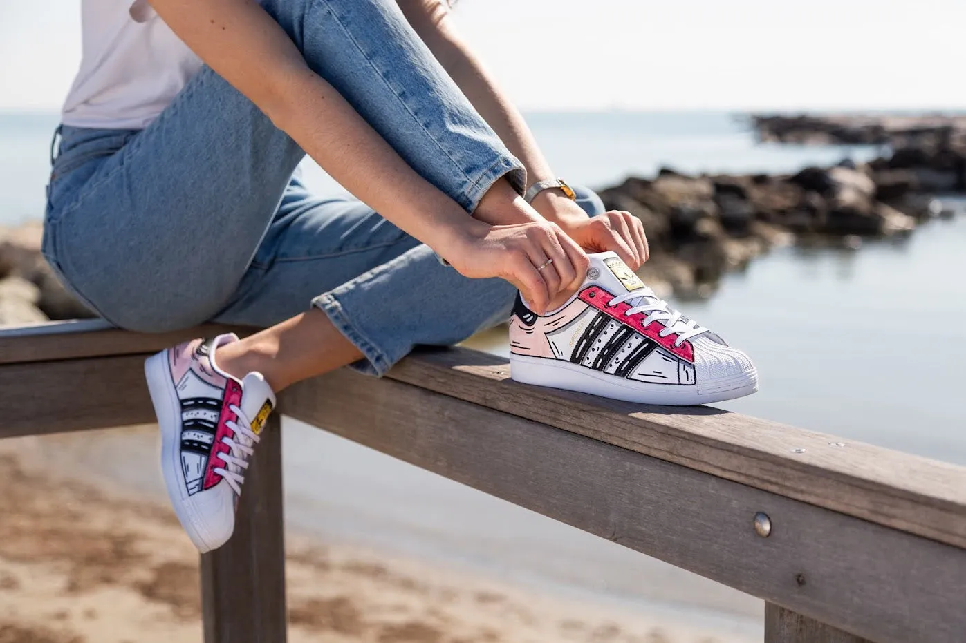 Show Time Fast Hike Adidas Superstar Cartoon Rosa