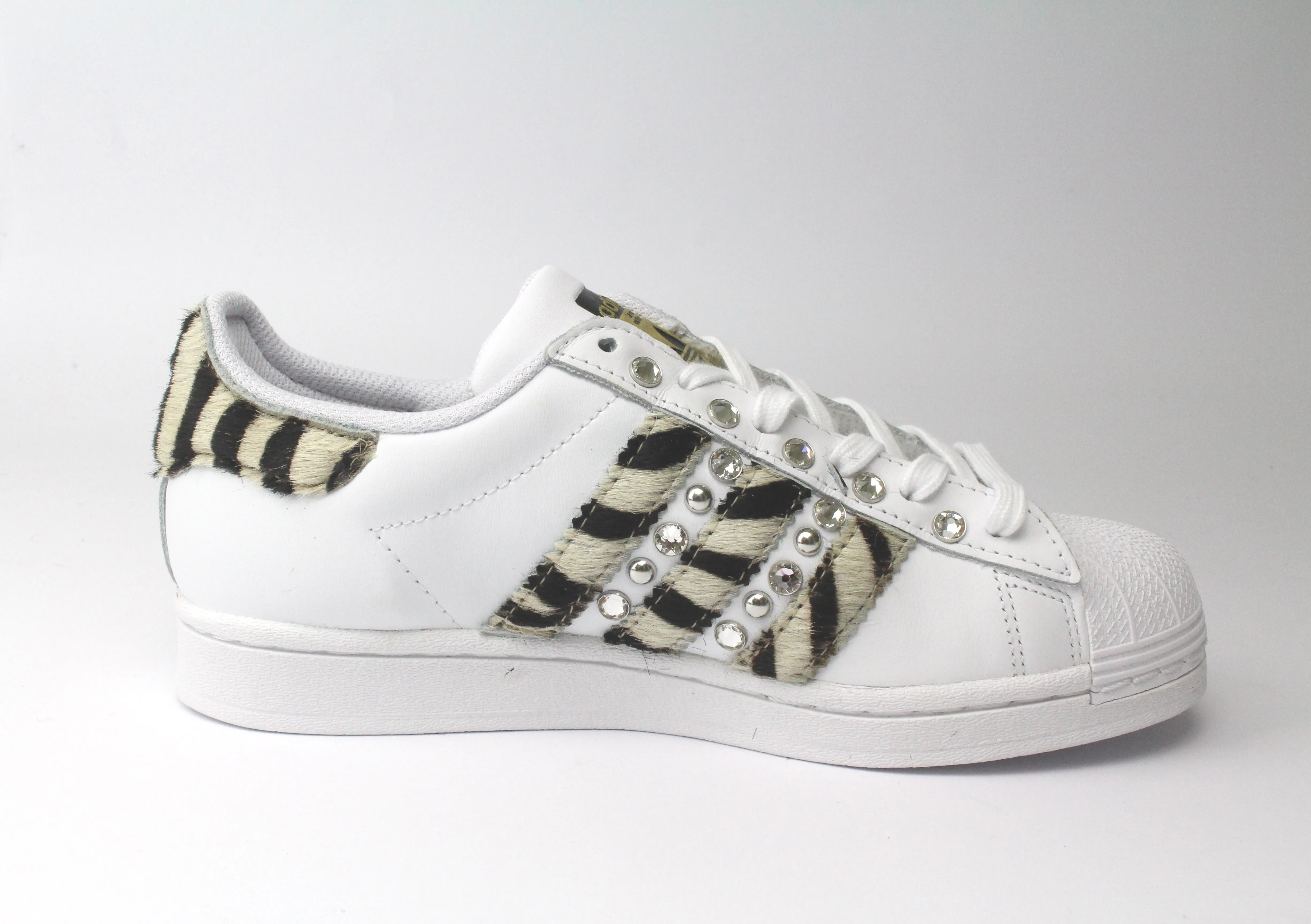 Light frame Adidas Superstar Zebrate Borchie & Strass