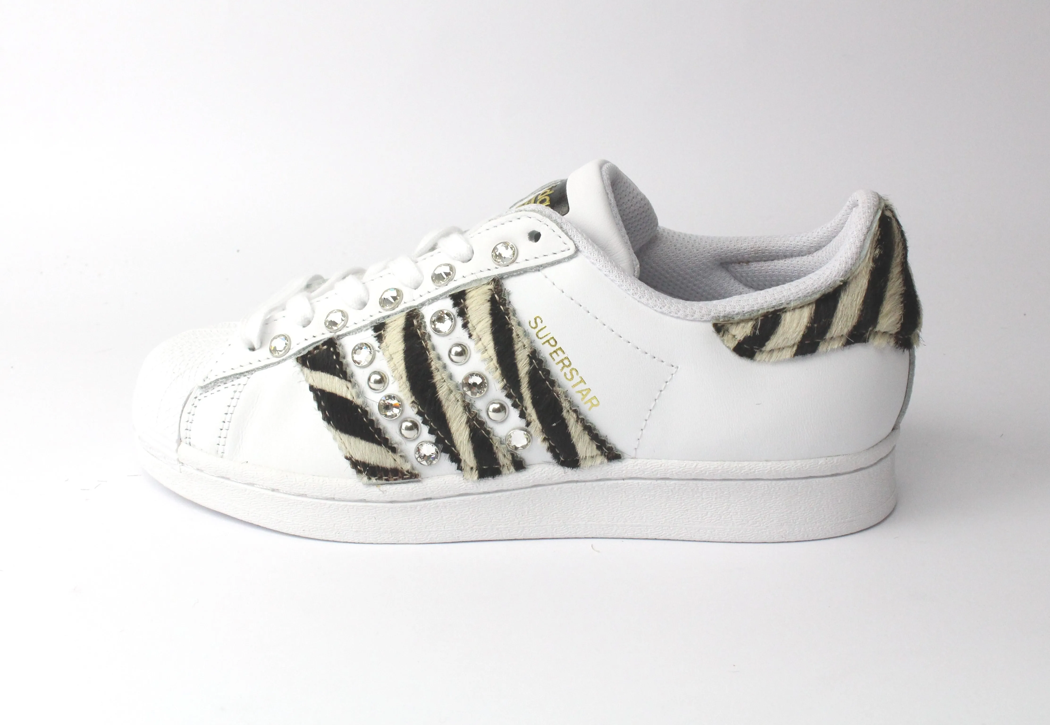 Adidas Superstar Zebrate Borchie & Strass Pointed Toe Design