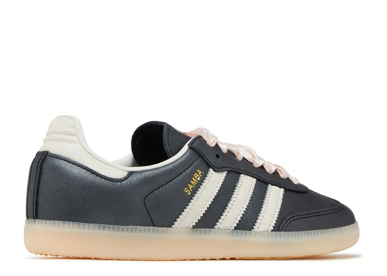 Adidas Samba OG Black Pink Ribbon Laces Tread Pattern Chill Look