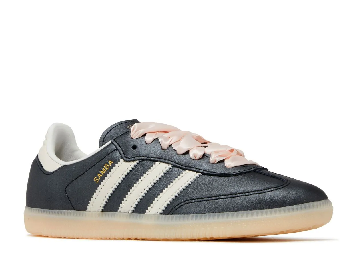 Adidas Samba OG Black Pink Ribbon Laces Fresh Touch Lightweight Sole
