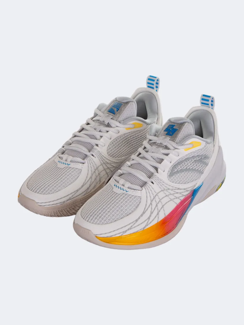 Anta Speed 6 Men Basketball Shoes White/Grey/Silver Sand Move
