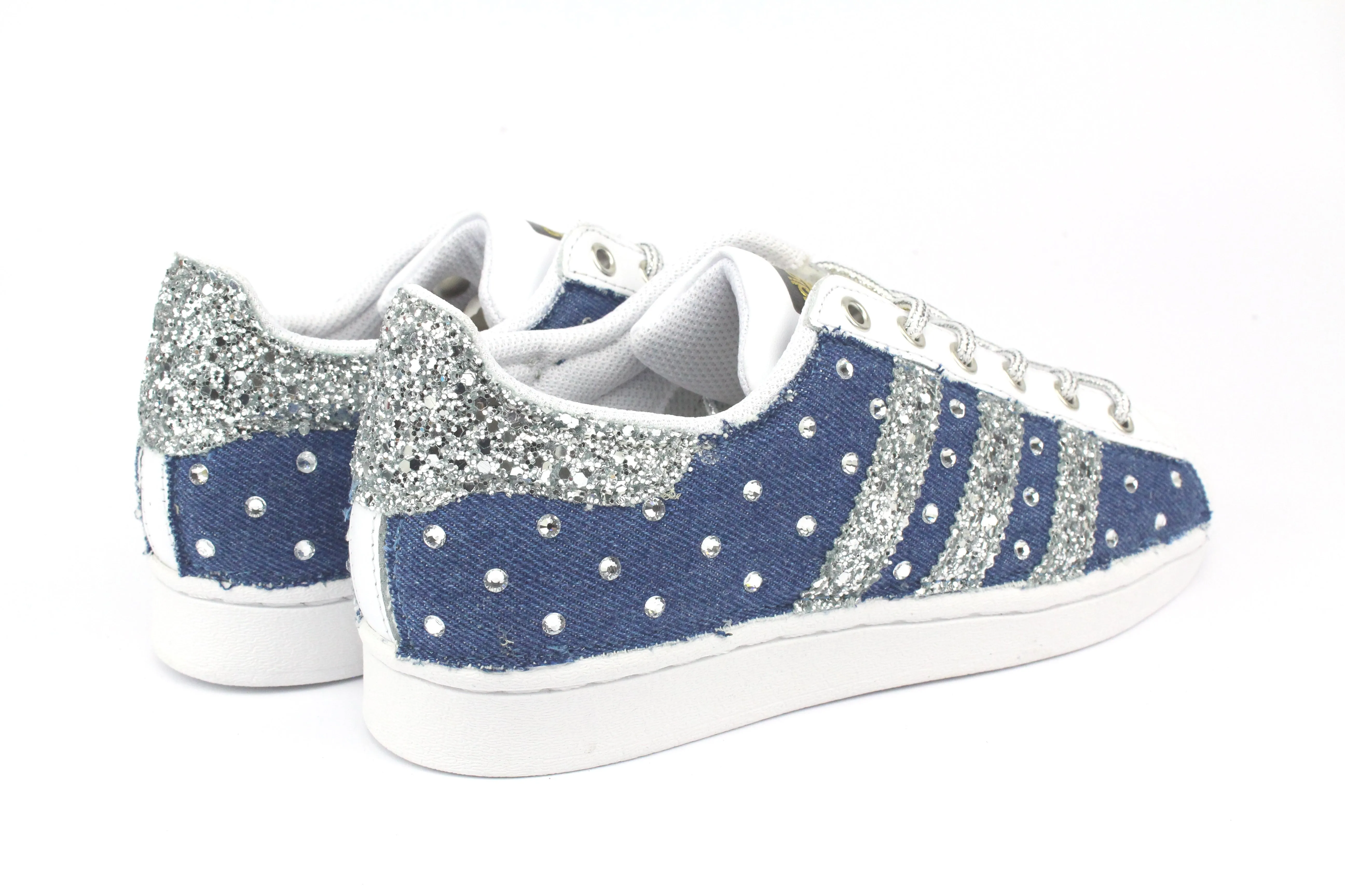 Toe Guard Soft Detail Adidas Superstar Denim Jeans & Strass Termo