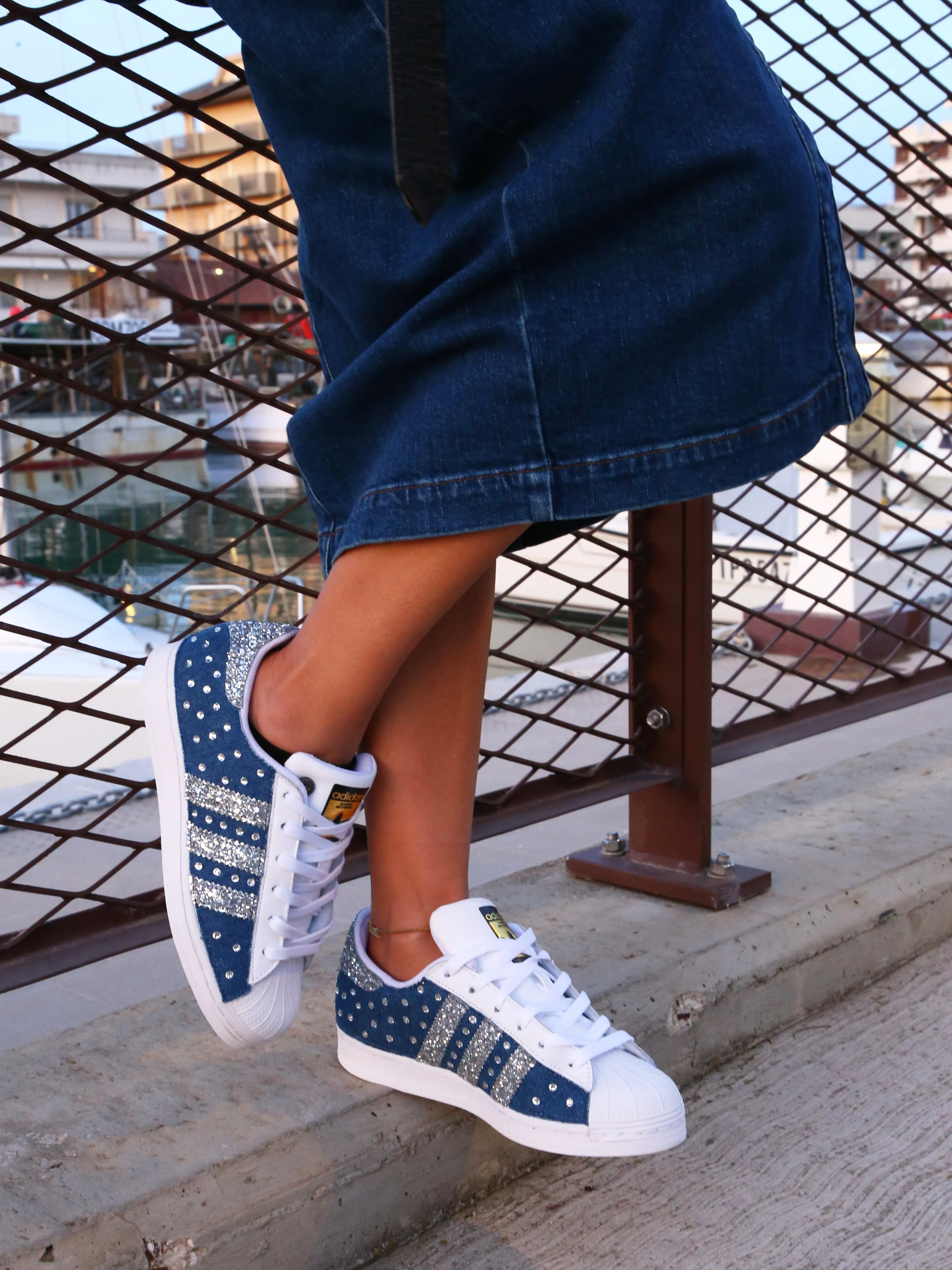 Adidas Superstar Denim Jeans & Strass Termo Carefree Fit Neutral Base