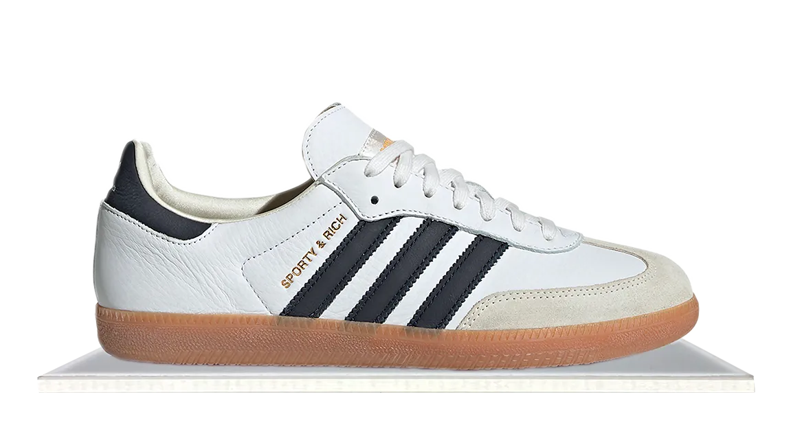Low Top Design Adidas Samba x Sporty & Rich White Black