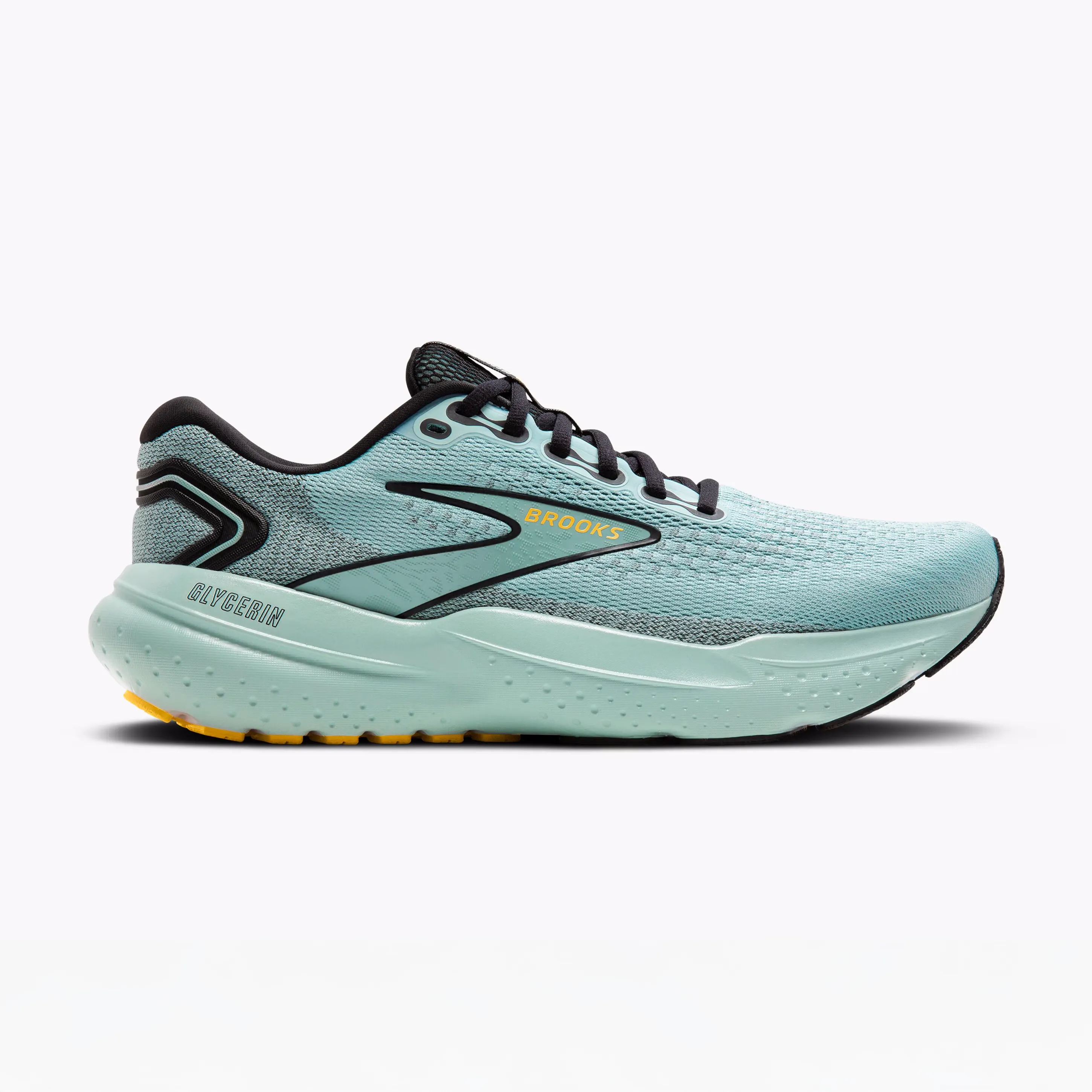 running in shaded tracks shoes Brooks Glycerin 21 - Cloud - Black - Gold