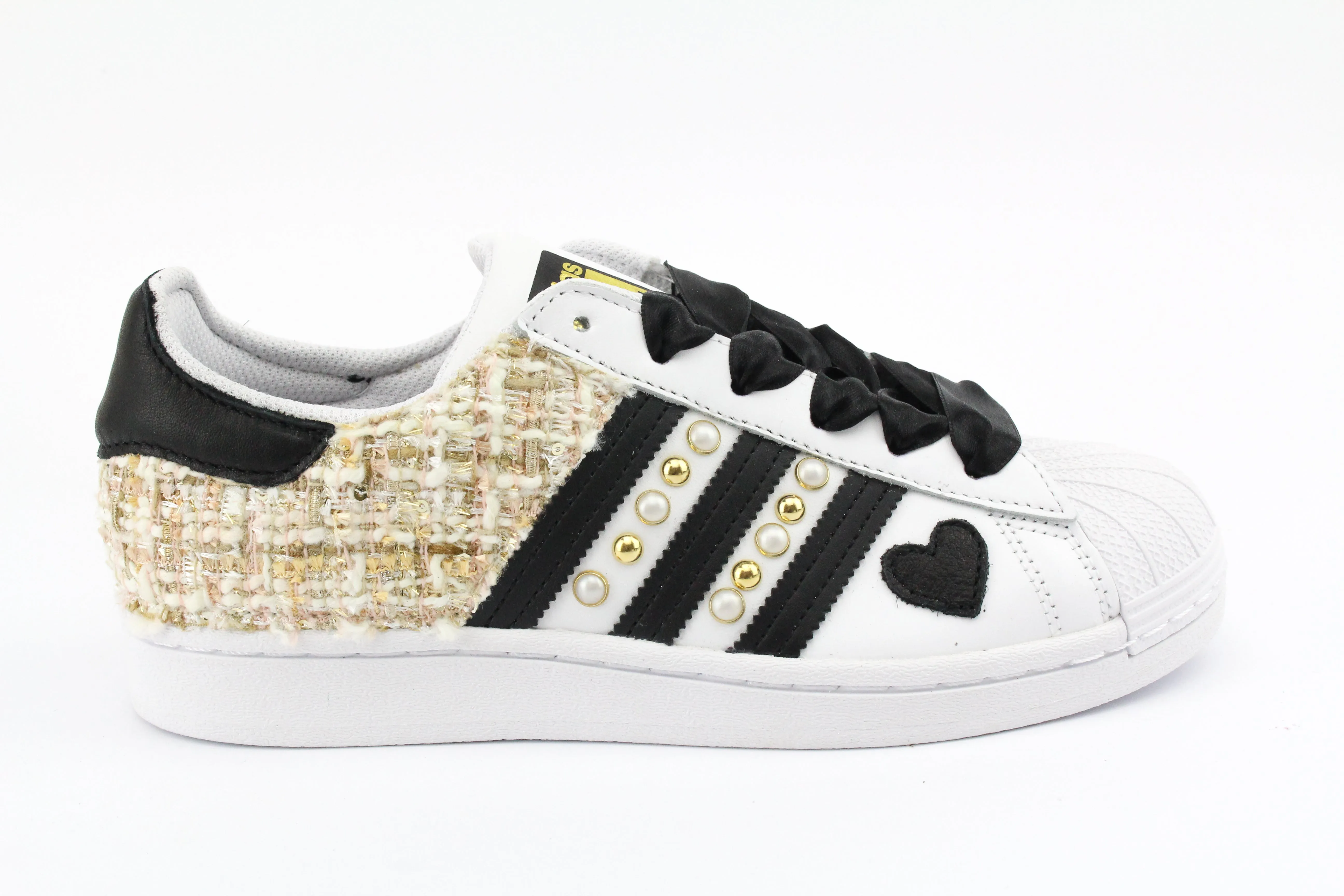 Breath Space Adidas Superstar Gold Boucl?? Perle & Cuore