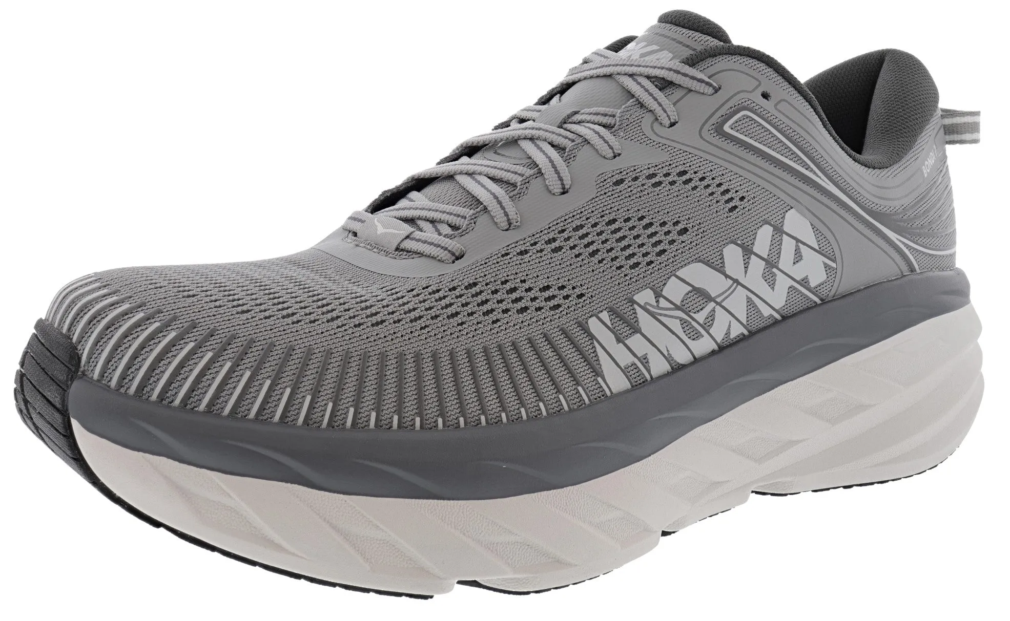 Hoka Men's Ultra Marathon Cushioned Running Shoes Bondi 7 Lightweight EVA Midsole
