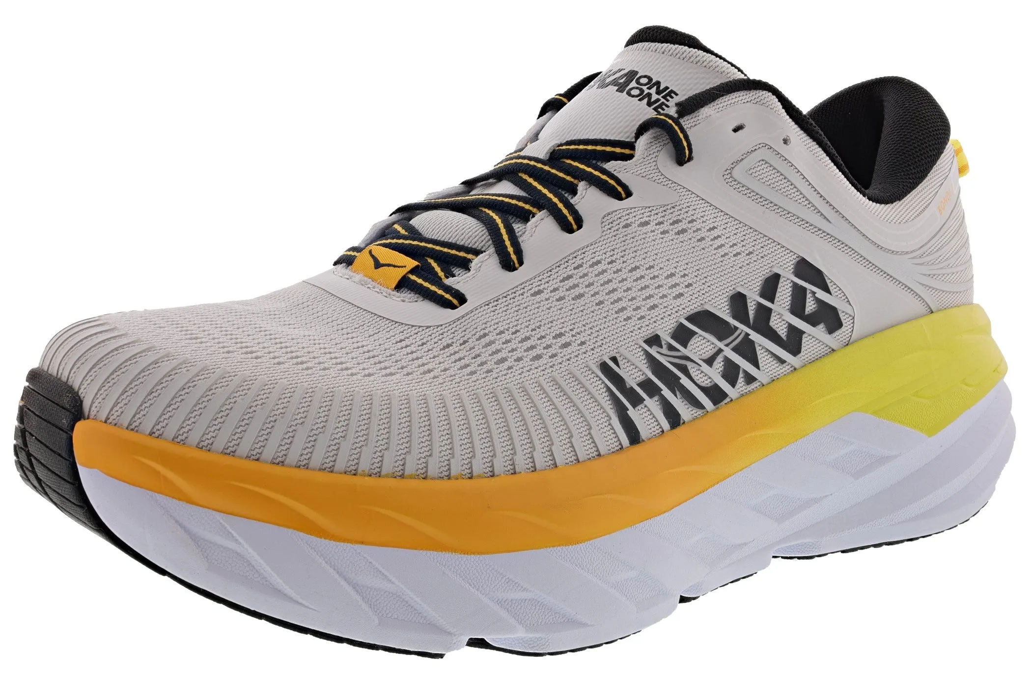 Hoka Men's Ultra Marathon Cushioned Running Shoes Bondi 7 Stretchable Collar Design