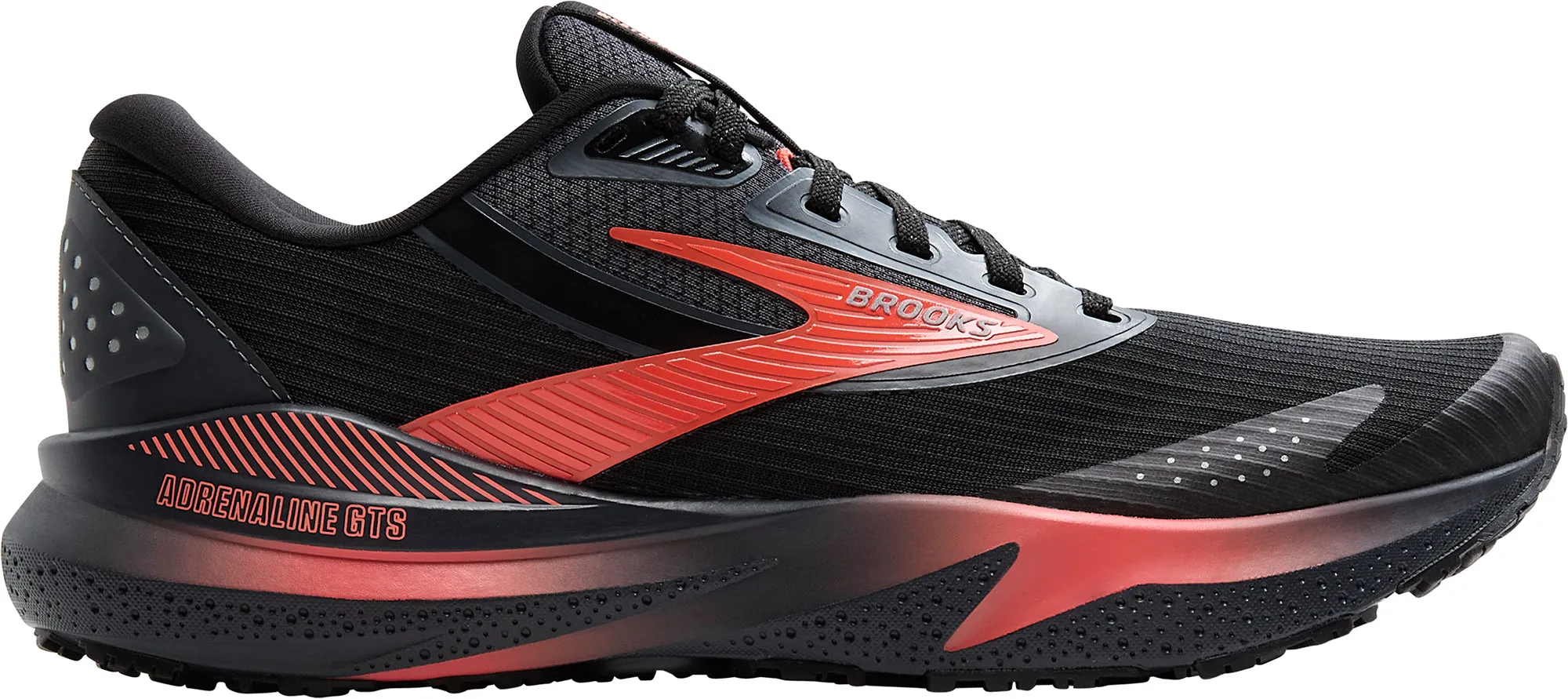 Brooks Adrenaline GTS 24 Weatherized Womens Running Shoes - Black Durable Stitching running in a historical site shoes