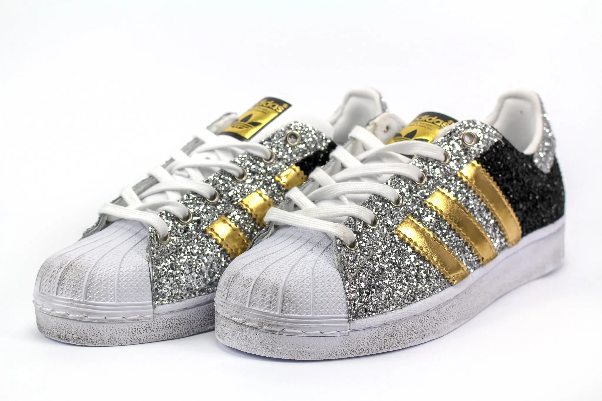 Dawn Jog Style Fit Adidas Superstar Gold Total Glitter Black & Silver