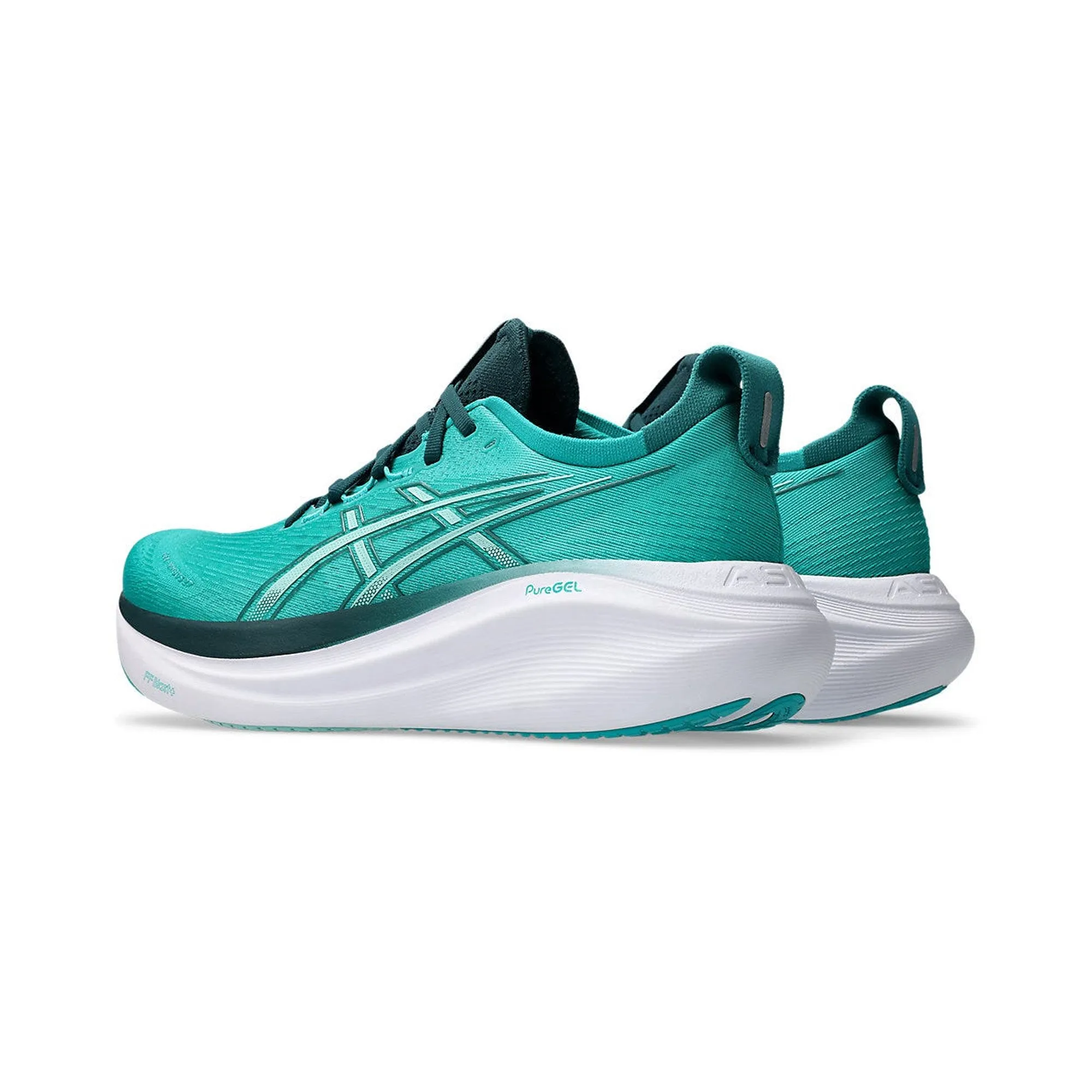 diabetic running shoes ASICS Gel-Nimbus 27 'Wave Teal Saxon Green' (2025)