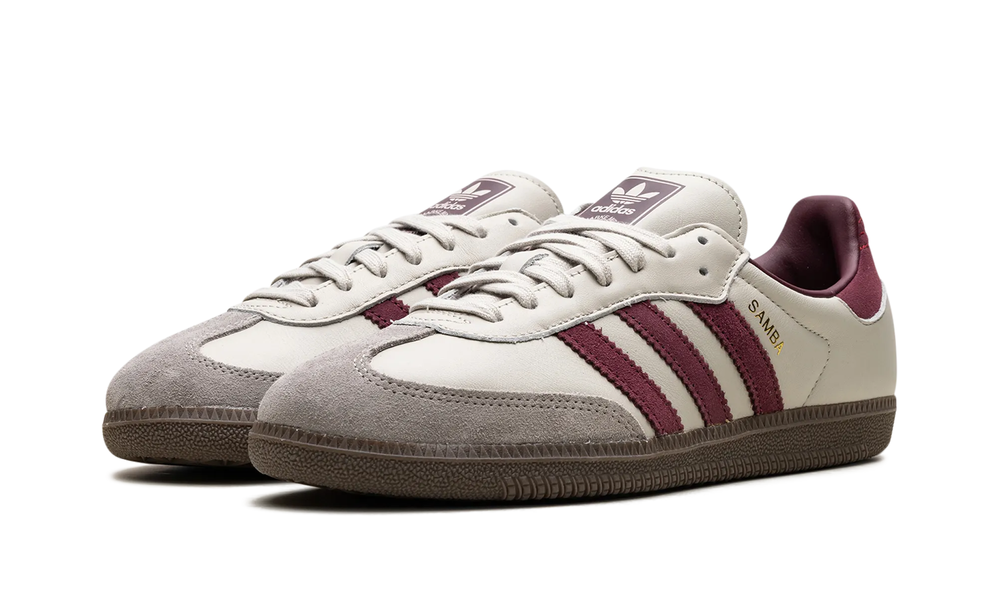 Samba OG "Putty Grey Maroon" Sock Friendly