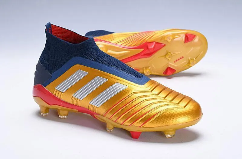 Foot Cushion Quick Tread New Adidas Predator 19.1 FG Soccer Cleats Shoes Orange Blue Laceless
