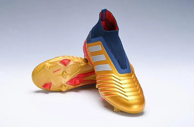 New Adidas Predator 19.1 FG Soccer Cleats Shoes Orange Blue Laceless Sports equipment High School
