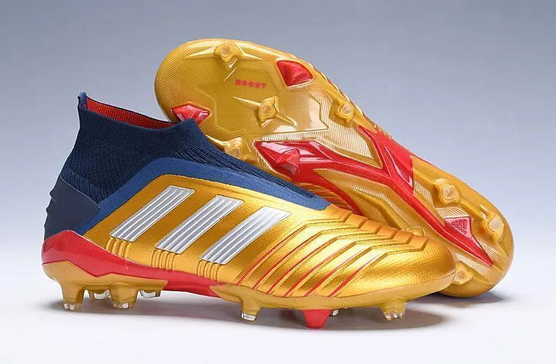 Game Pressure New Adidas Predator 19.1 FG Soccer Cleats Shoes Orange Blue Laceless