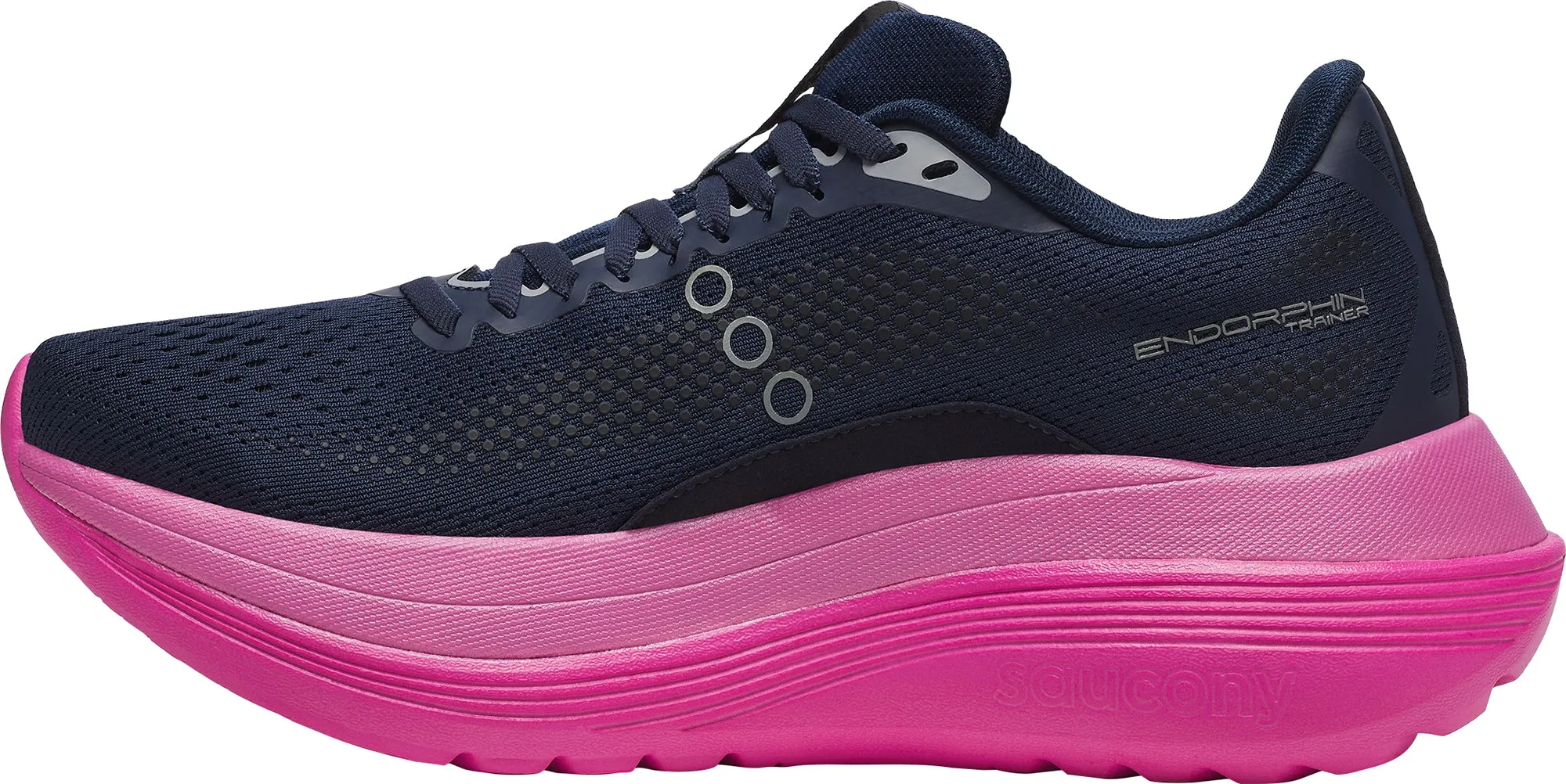 running in a frozen waterfall area shoes youth sports shoes Saucony Endorphin Trainer Womens Running Shoes - Blue