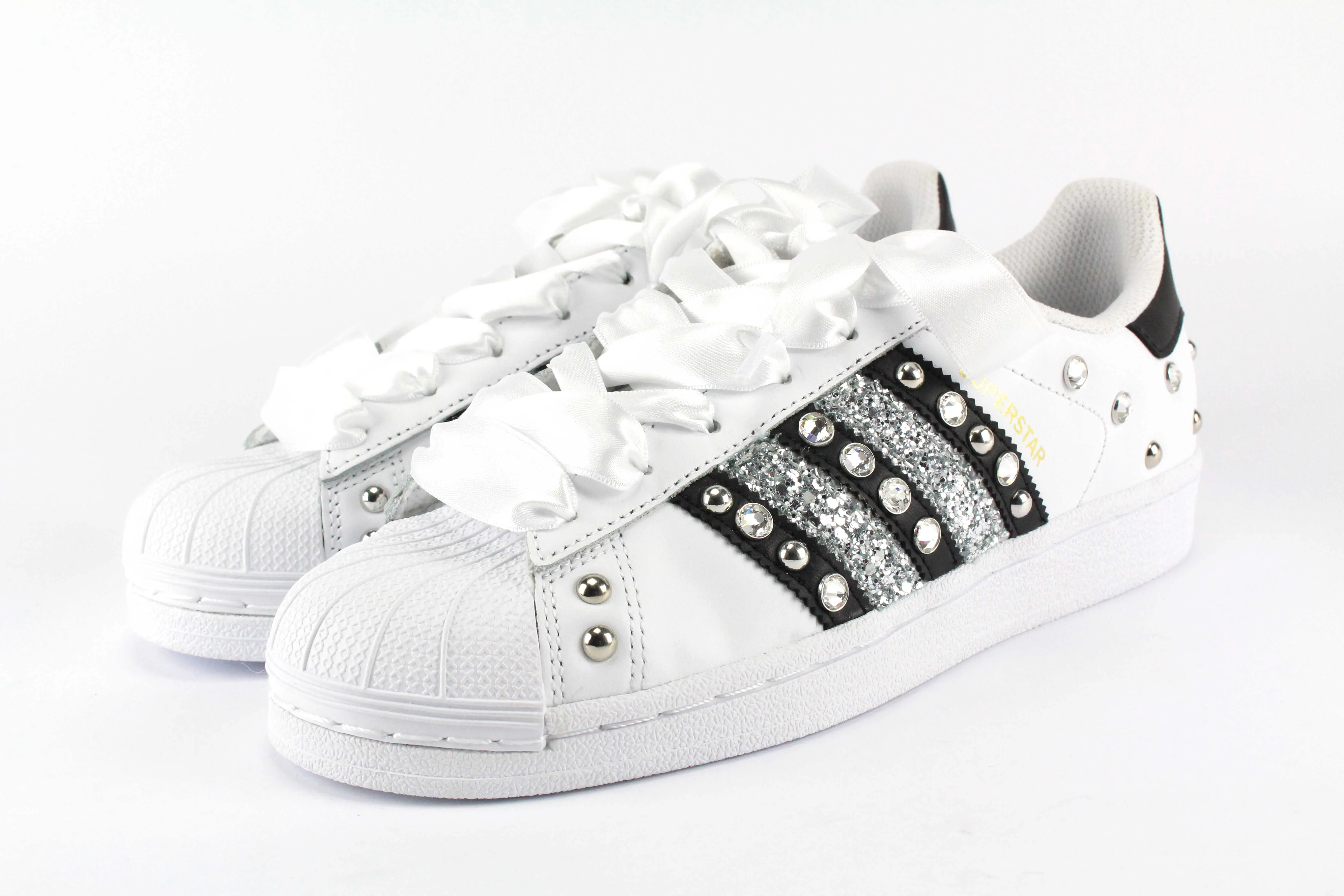 Summit Run Adidas Superstar  Strass Glitter & Lacci Raso