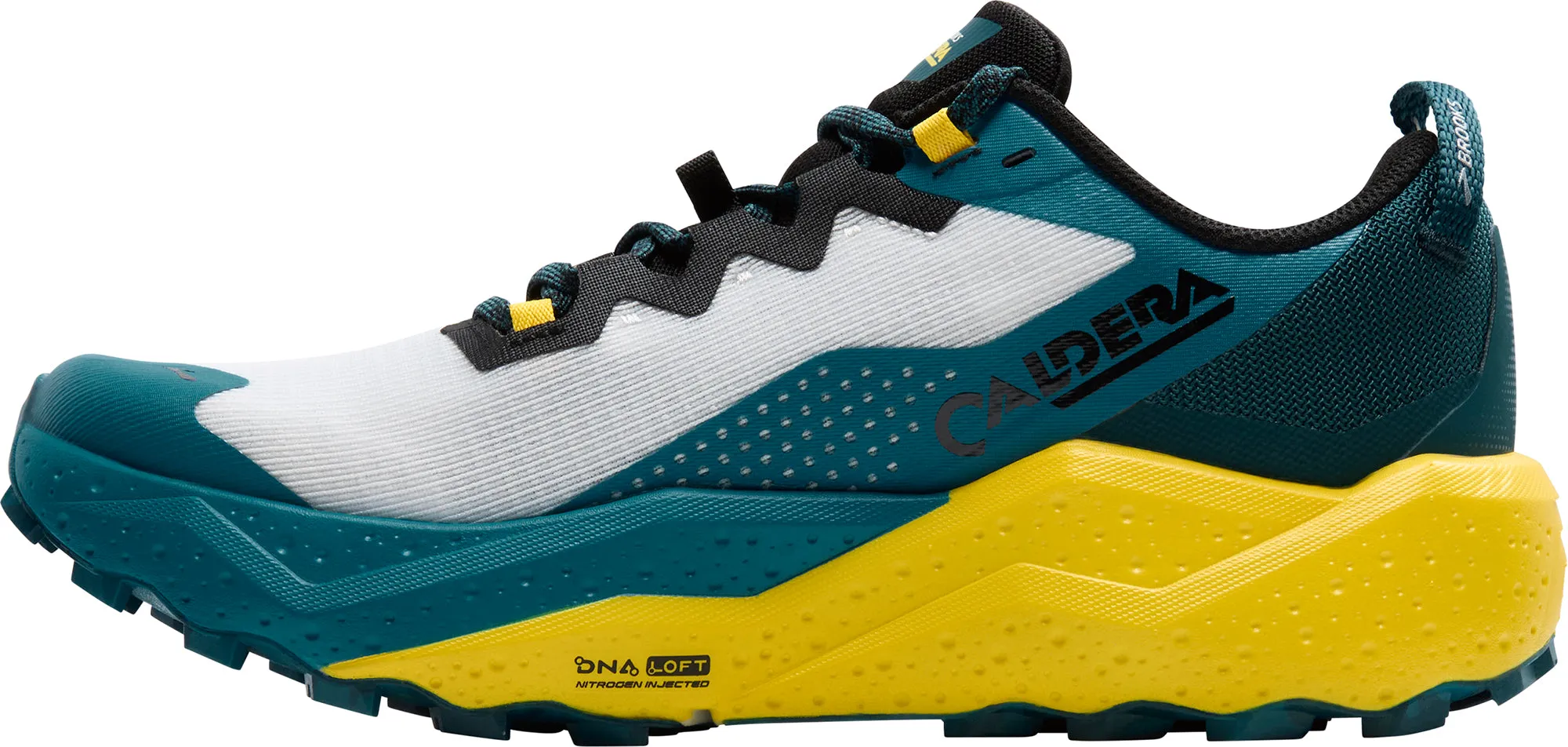 Stretchable Tongue Brooks Caldera 8 Mens Trail Running Shoes - White