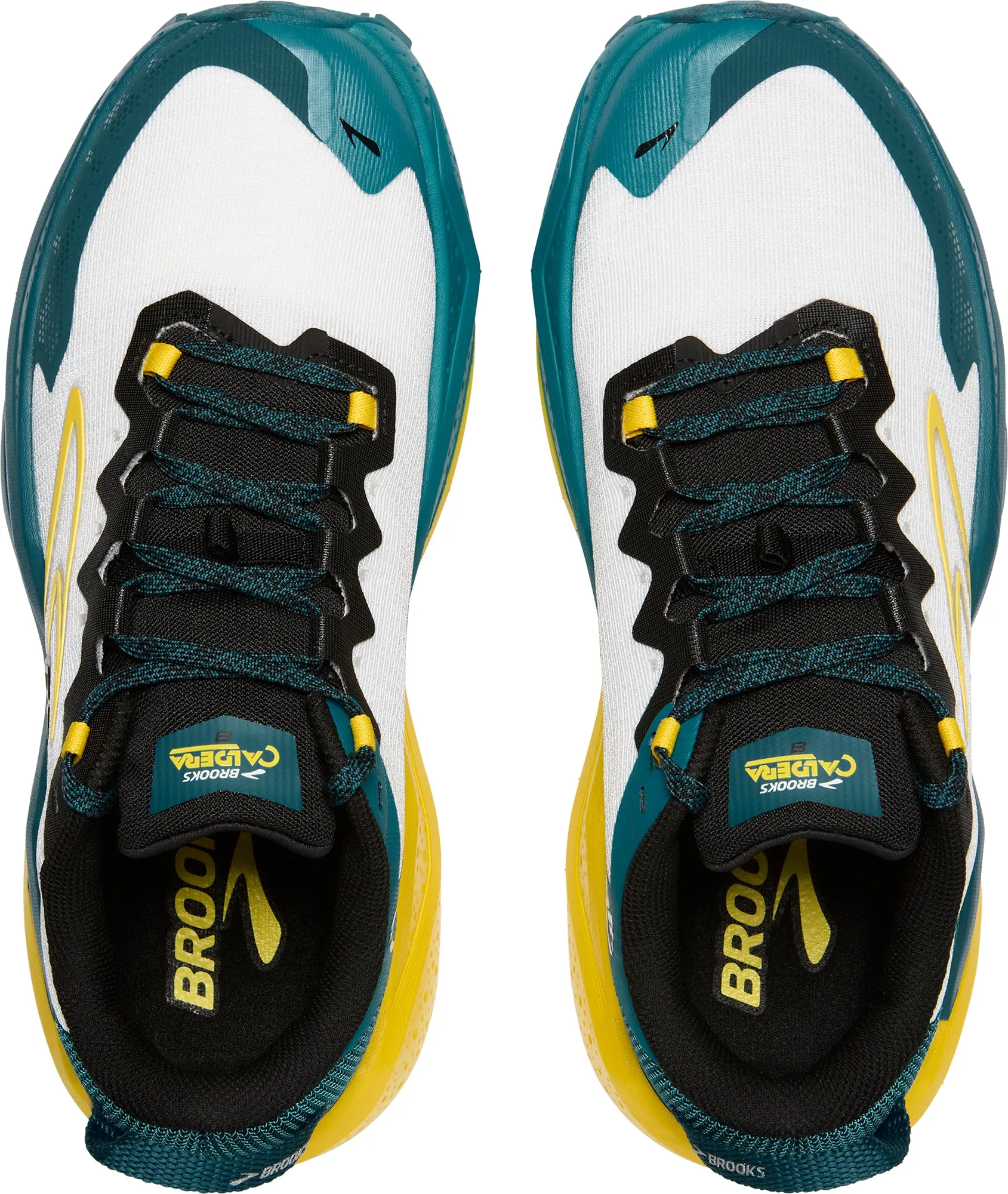 firm midsole shoes Brooks Caldera 8 Mens Trail Running Shoes - White