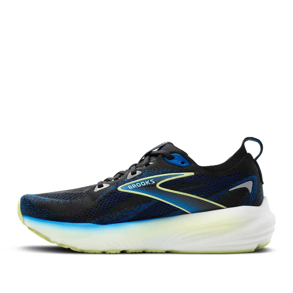 Arch Support Engineering Brooks Men's Glycerin 22 Running Shoes in Black/Cobalt/Neo Yellow SS25