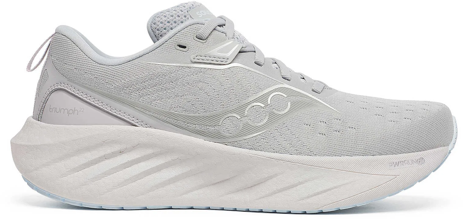 Saucony Triumph 22 Womens Running Shoes - Grey long - distance - specific shoes Microfiber Layer