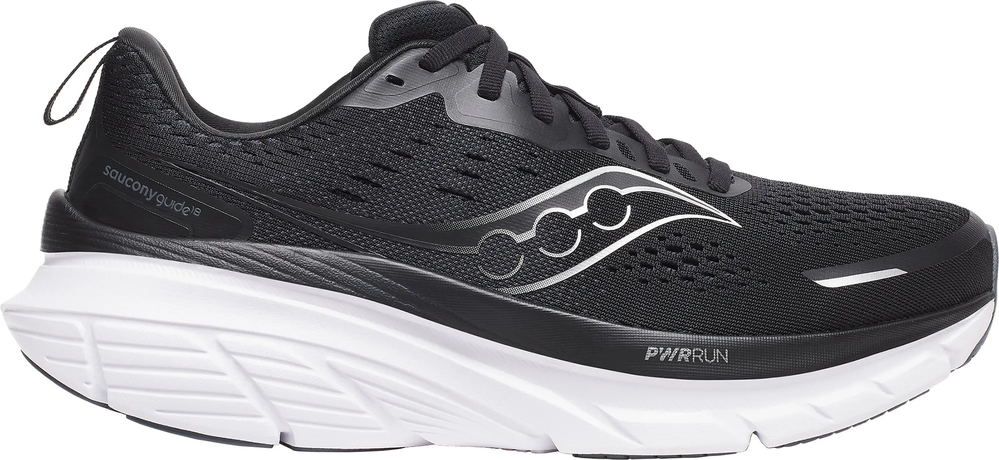 Saucony Guide 18 WIDE FIT Mens Running Shoes - Black ethnic - themed running option disc golf shoes