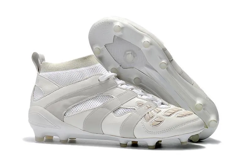 New Adidas Predator FG Primeknit Soccer Cleats Shoes White Gray Fit Traction Soft ground